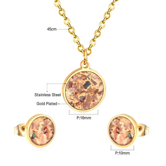 18K Gold Plated Necklace Earrings Set - Picture 10 of 10